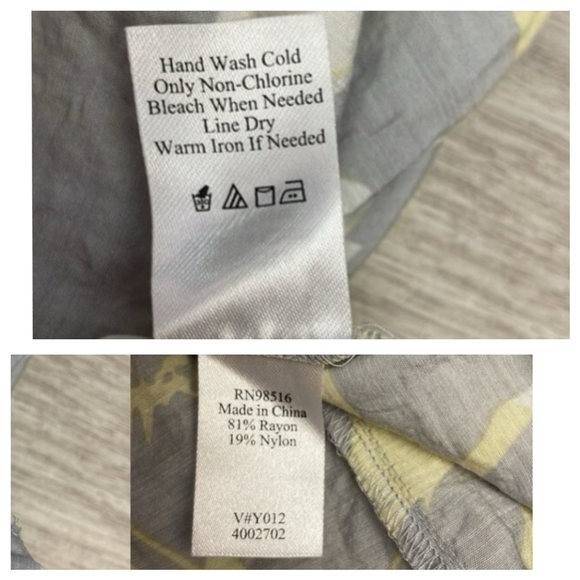 Coldwater Creek Gray Yellow Floral Button Front Tunic Top Sz 2X Lagenlook Cozy - Picture 10 of 11